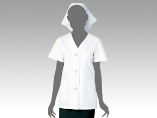 白衣 ニワ 1-012 女子白衣(襟なし･半袖) L