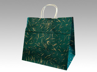 紙手提袋 自動手提袋 HV75 風雅 グリーン パックタケヤマ