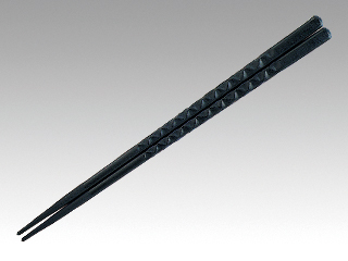 PBT亀甲箸 黒 22.5cm 10膳入
