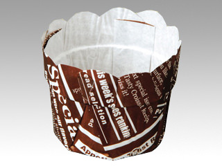 ケーキカップ フラワーポットφ43JP 英字パントン茶 平野紙器