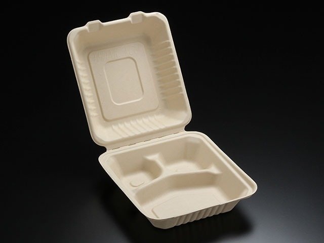 エコ容器 BB竹バガス ランチ 200-220-3 パルプモールド フードパック クラフト色