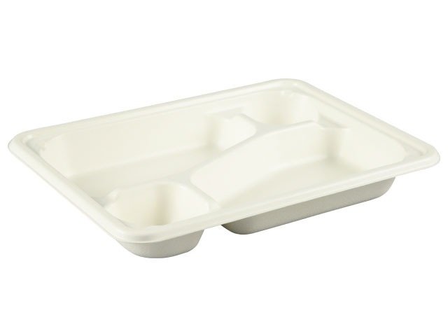 エコ容器 WB麦バガス 弁当容器 23-17C ラミ パルプモールド 本体 白色【weeco】