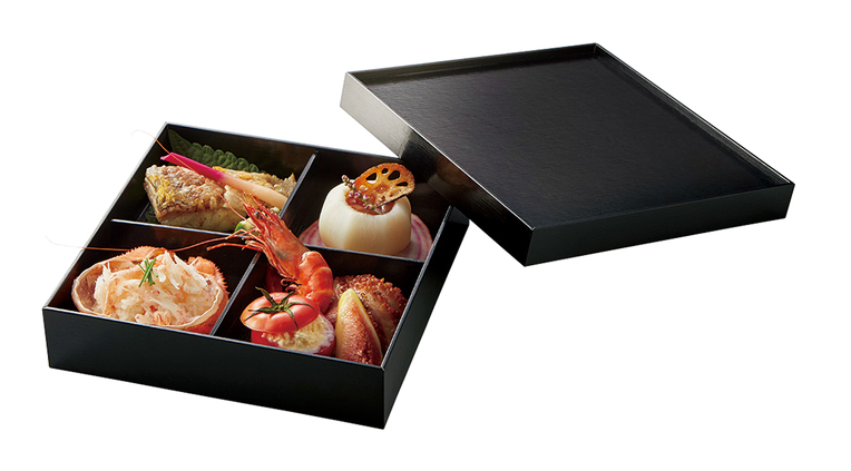 黒漆 貼箱7寸 四ツ仕切【weeco】