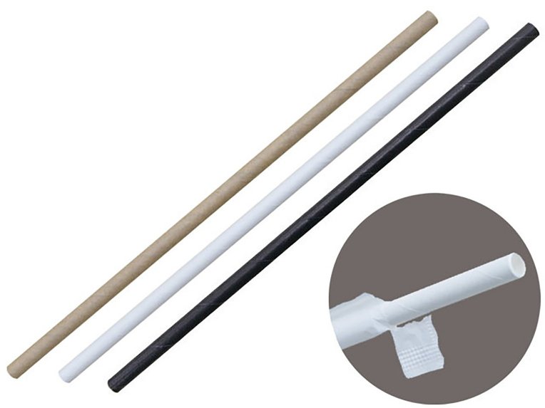 紙ストロー 6φ×210mm 未晒(袋入)【weeco】