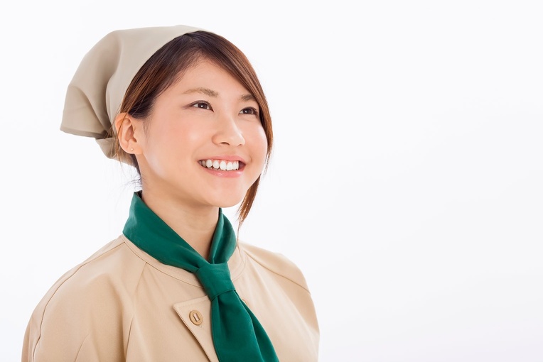 ユニフォ－ム着た女性