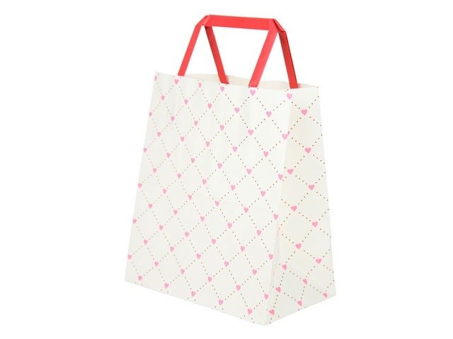 紙手提袋 H平181 ハートキルティング レッド