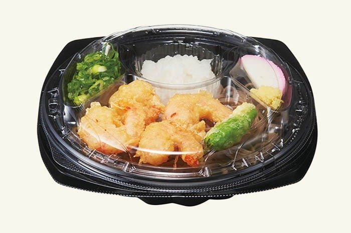 黒色の冷麺容器