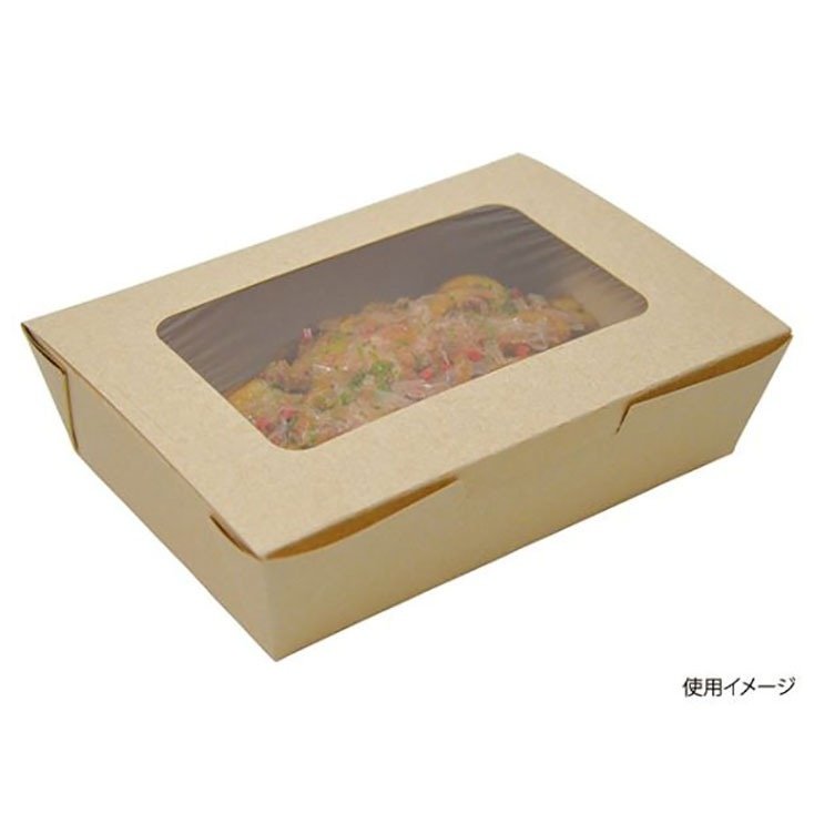 軽食用 ファインテーパーボックス 窓付き M ペーパークラフト