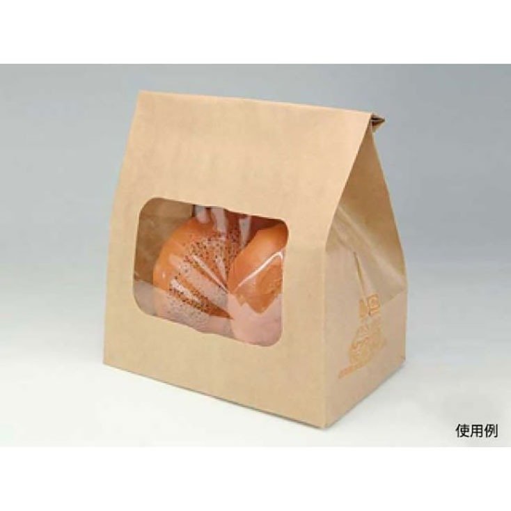 中身が見える角底タイプの惣菜袋｜福助工業 ルックバッグ No.4S 未晒無地