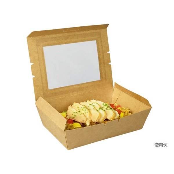弁当容器(紙製) パックスタイル クラフトパック窓付 172-120W