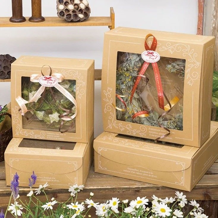 ギフト箱 窓付ハピネスバードリースボックス-L(10枚) ヘッズ