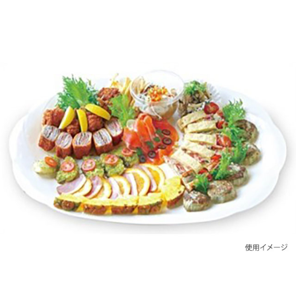 オードブル容器 シルキー(中)アイボリー ニシキ