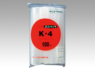 チャック付き袋 ユニパック チャック付ポリエチレン袋Kー4 生産日本社