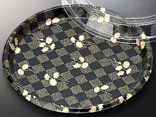 寿司桶 花桶300 マーガレット黒 ト付 中央化学