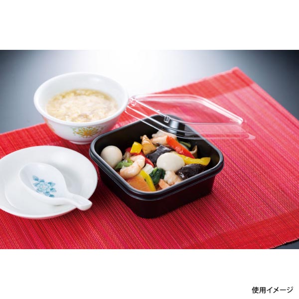軽食容器 スーパーレンジK角128 黒 スミ