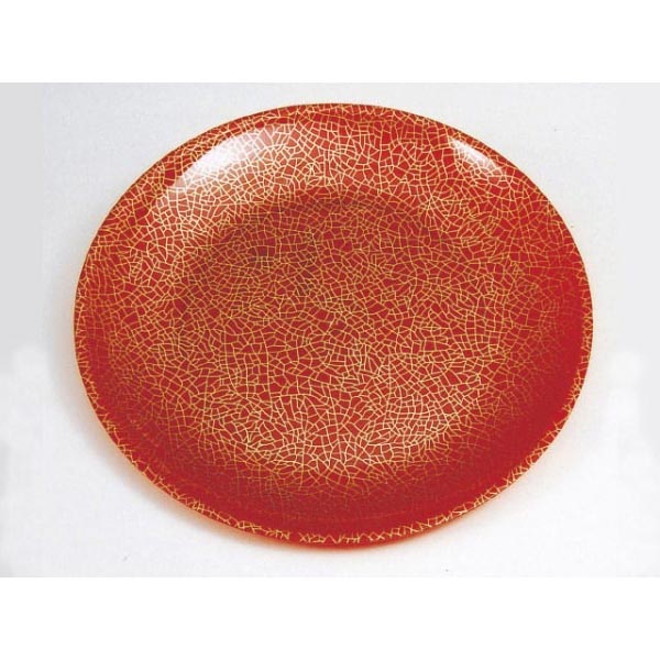 刺身容器 丸皿 D-40 赤石目ゴールド ニシキ