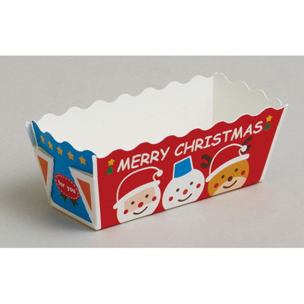 菓子容器 天満紙器 XT419 ミニパウンドトレー(クリスマストリオ)