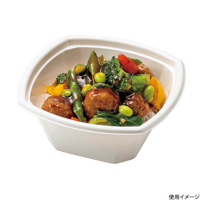 どんぶり容器 KMPランチ-7 本体 ホワイト ケーピープラテック