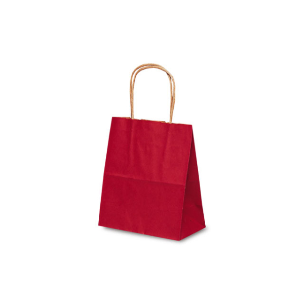 紙手提袋 1114 自動紐手提袋 T-1 カラー(赤) ベルベ