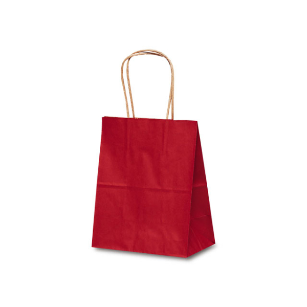 紙手提袋 1214 自動紐手提袋 T-2 カラー(赤) ベルベ
