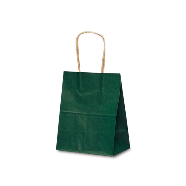 紙手提袋 1215 自動紐手提袋 T-2 カラー(緑) ベルベ