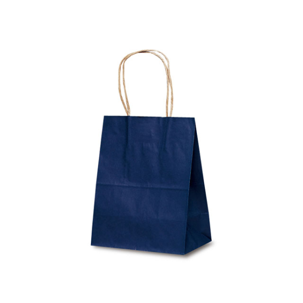 紙手提袋 1216 自動紐手提袋 T-2 カラー(紺) ベルベ