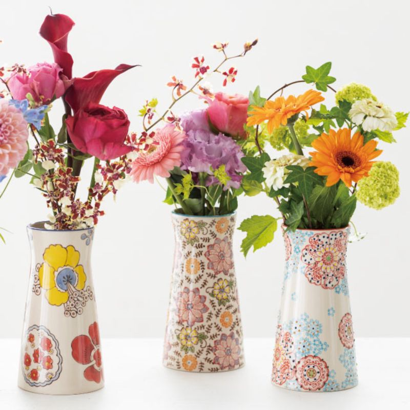 ヘッズ フラワーベース(花瓶) ハンドメイドプリントフラワーベース-3(2個)