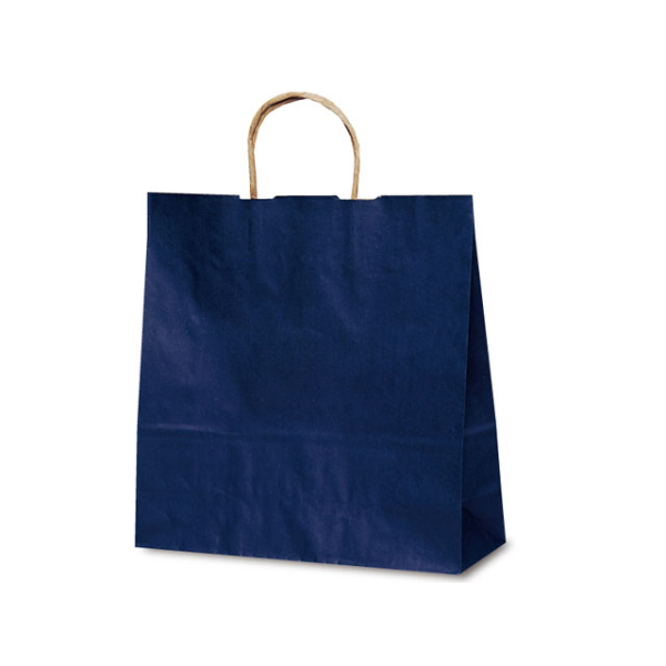 紙手提袋 1674 自動紐手提袋 T-6 カラー(紺) ベルベ