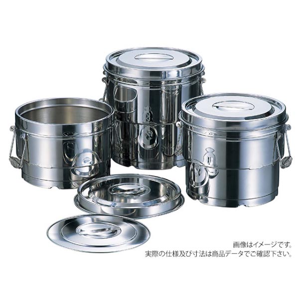 ペール AG18-8 目盛付二重食缶 8Lクリップ付き 赤川器物製作所