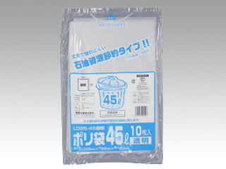 LDゴミ袋 ポリ袋(ゴミ袋) LD25-45 透明 10枚入 福助工業