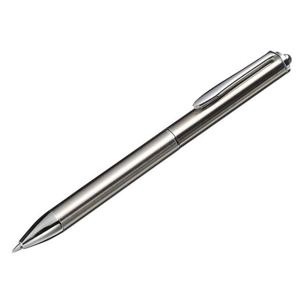 筆記具 ステンレス2色ボールペン(クリップ付)KTB-117