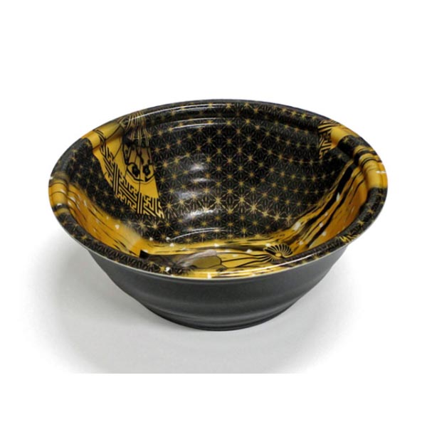 麺容器 E-32本体 夢織黒金/黒 デンカポリマー