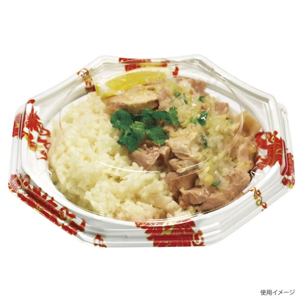 軽食容器 八角皿190本体 蓮白 デンカポリマー