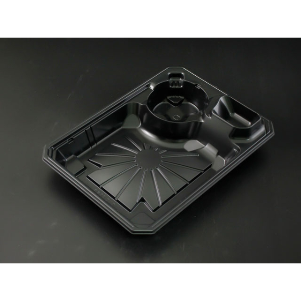 冷麺容器 割り子-25 本体 黒 リスパック