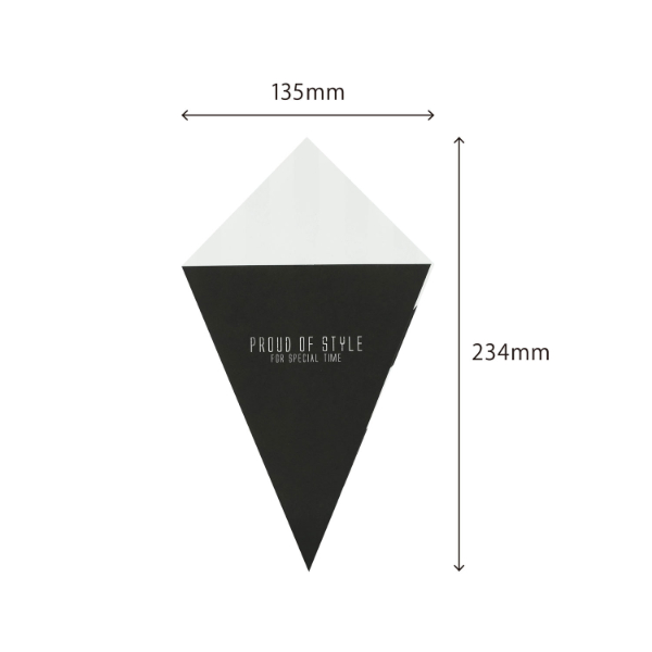 軽食容器 10-319B モノトーン耐油三角袋ブラック ヤマニパッケージ