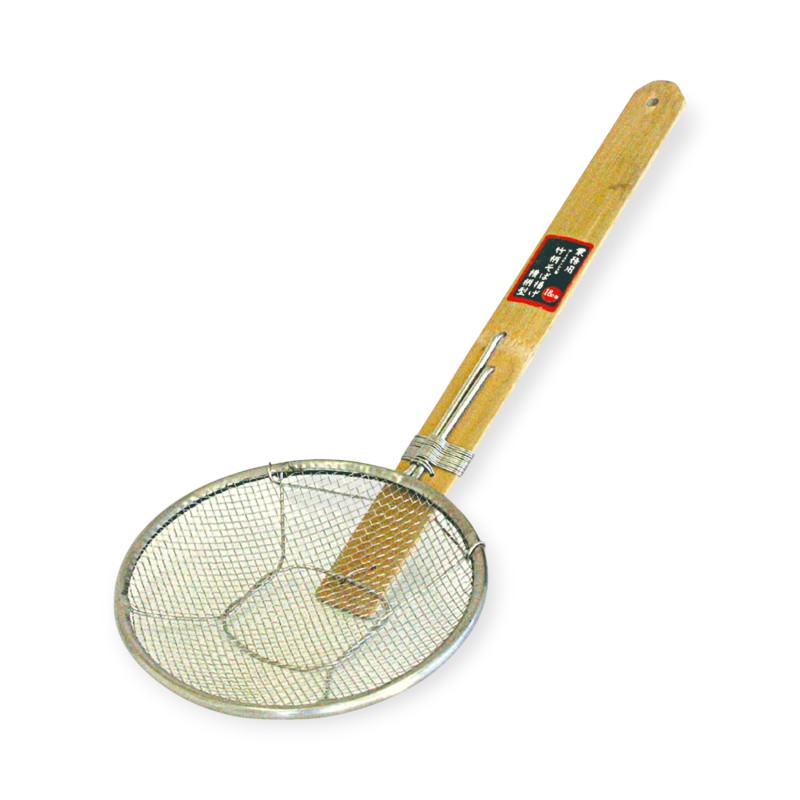 そば用品 SD 18-8竹柄そば揚げ 横型 18cm
