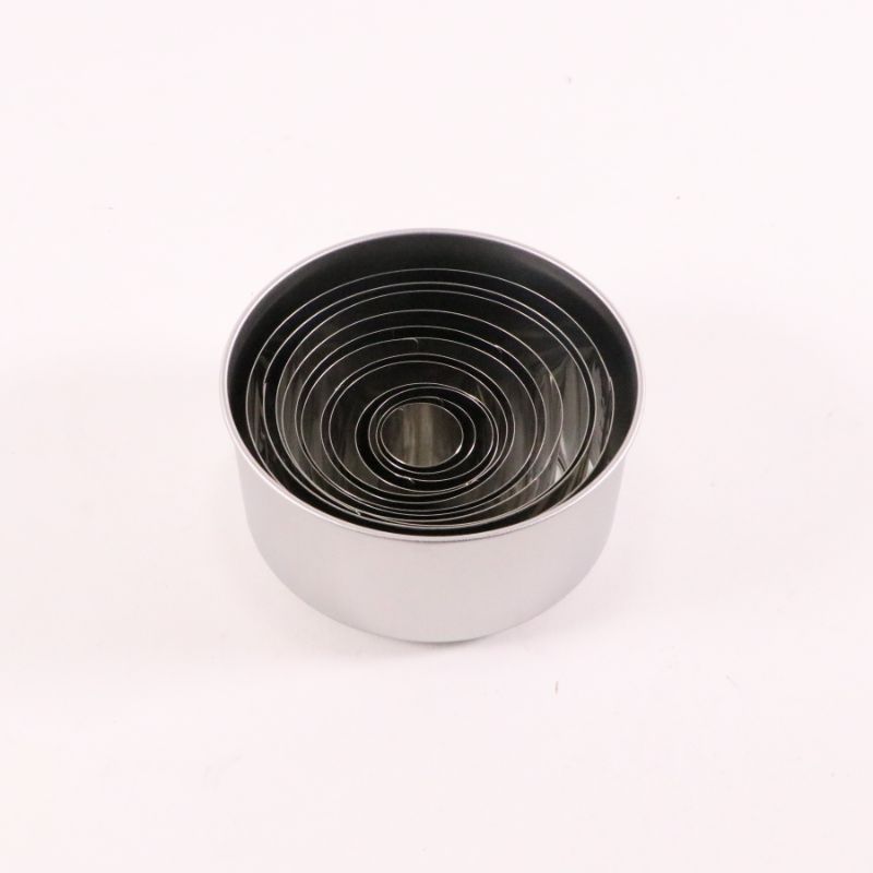 調理道具 18-8パテ抜12PC入(缶入)丸型 カンダ