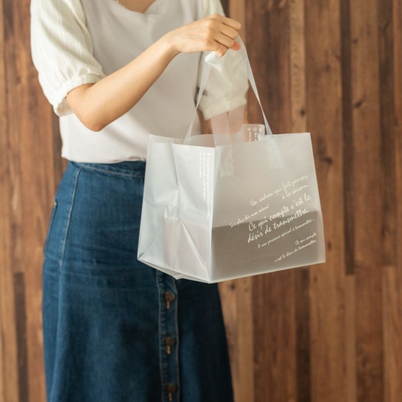 ポリ手提げ ワイド型フロストバッグ-SM(20枚) ヘッズ