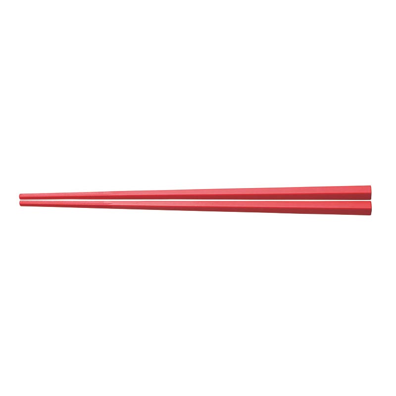 カトラリー ぐる麺箸(十角) 23cm 赤