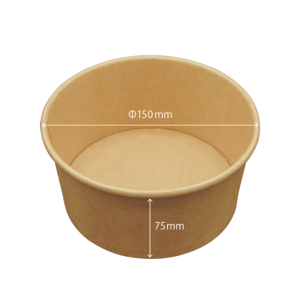 どんぶり容器 クラフト カップ 1000ml 本体 パックスタイル