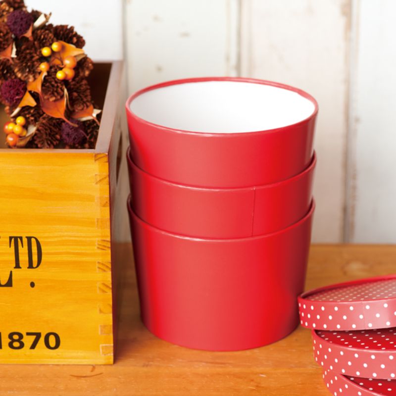 ギフト箱 レッドドット丸型BOX-M(10個) ヘッズ