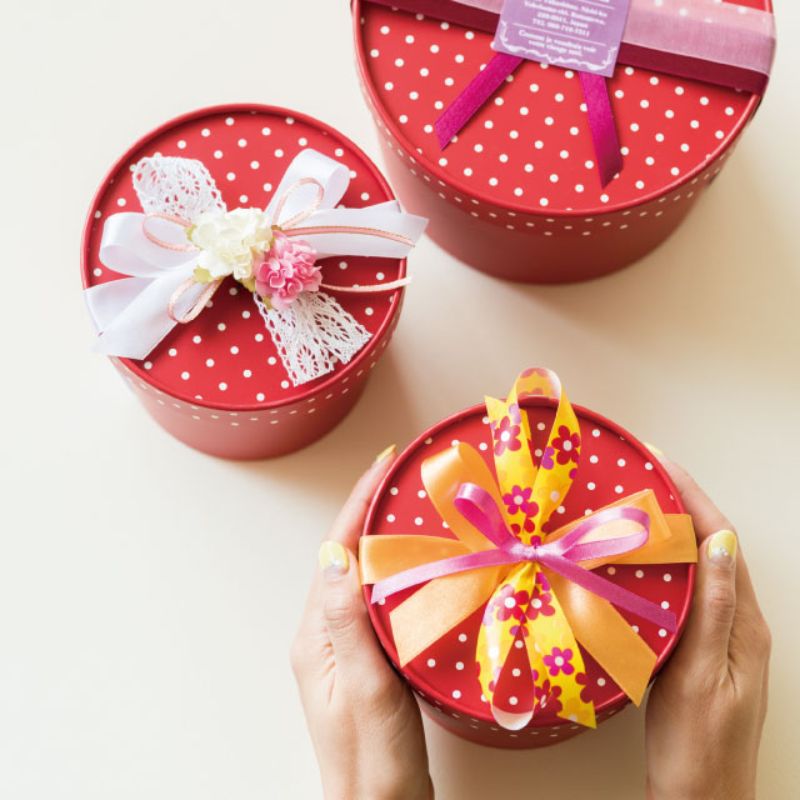 ギフト箱 レッドドット丸型BOX-S(10個) ヘッズ