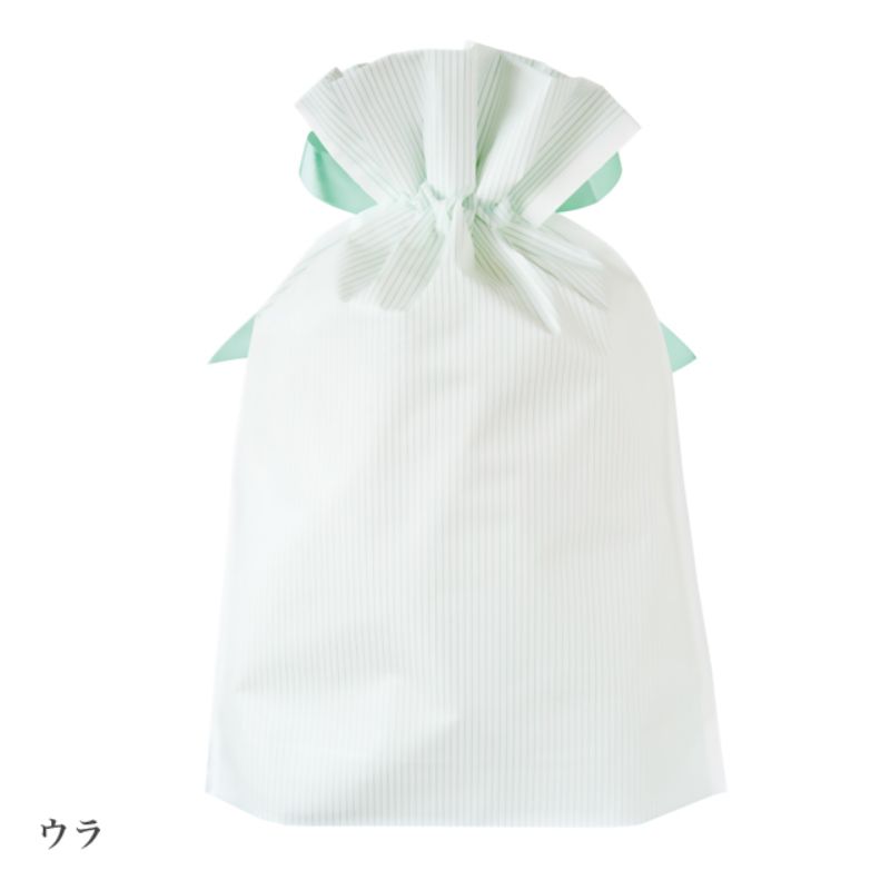 袋 ミントストライプリボン付PEギフトバッグ-SS(20枚) ヘッズ
