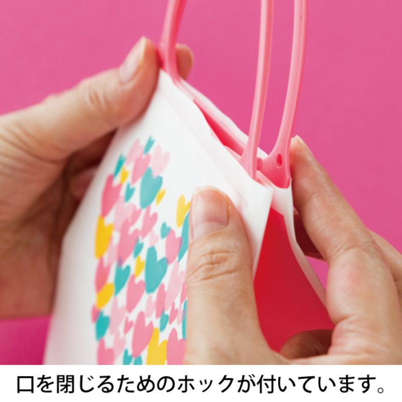 ヘッズ ハンドル付ミニバッグ パステルハートギフトバッグ-1(10枚)