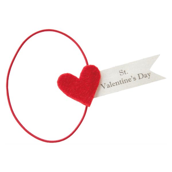 贈答用飾り バレンタインデイハートゴムタッグ-1(10枚) ヘッズ