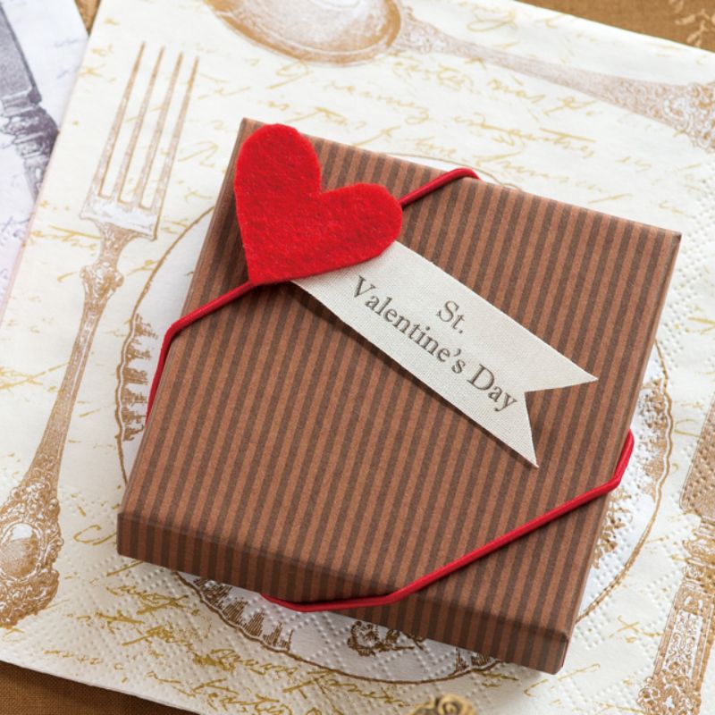 贈答用飾り バレンタインデイハートゴムタッグ-1(10枚) ヘッズ