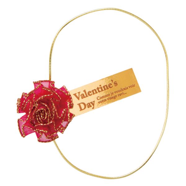 贈答用飾り バレンタインデイフラワーゴムタッグ-2(10枚) ヘッズ