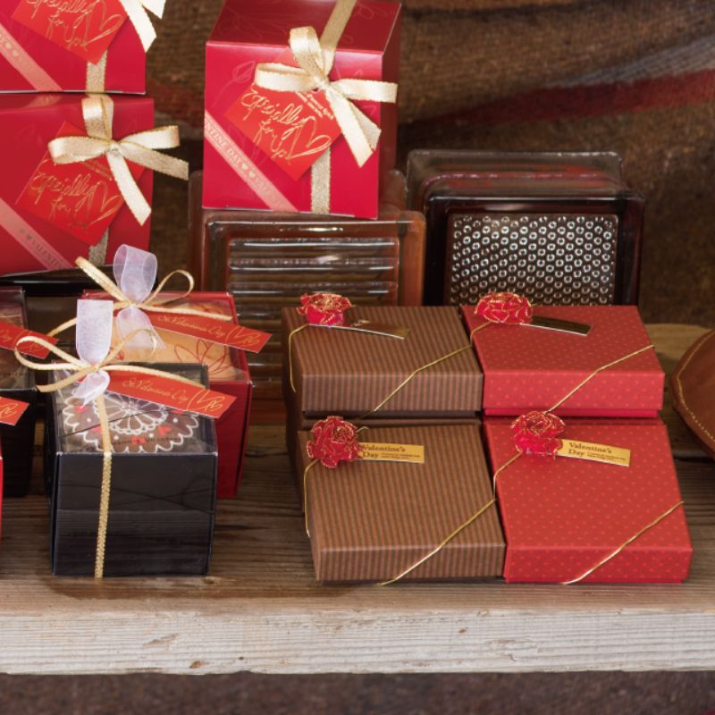 贈答用飾り バレンタインデイフラワーゴムタッグ-2(10枚) ヘッズ