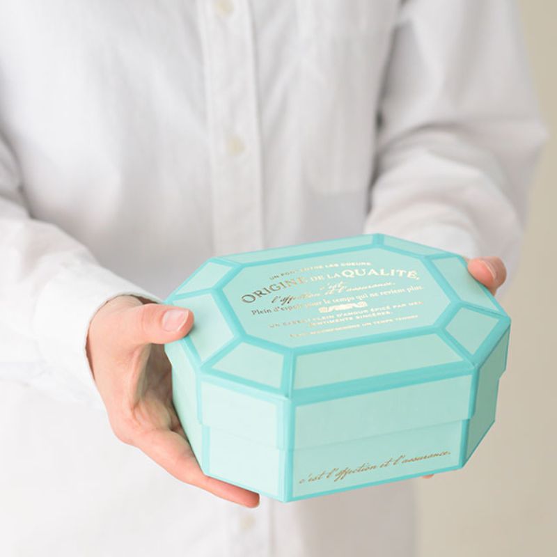 ヘッズ ギフトボックス ビジュー貼箱 ブルー-S(6個)
