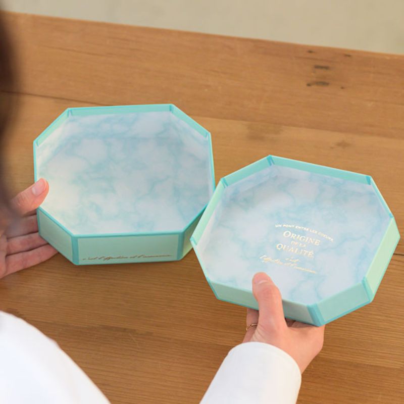 ヘッズ ギフトボックス ビジュー貼箱 ブルー-S(6個)